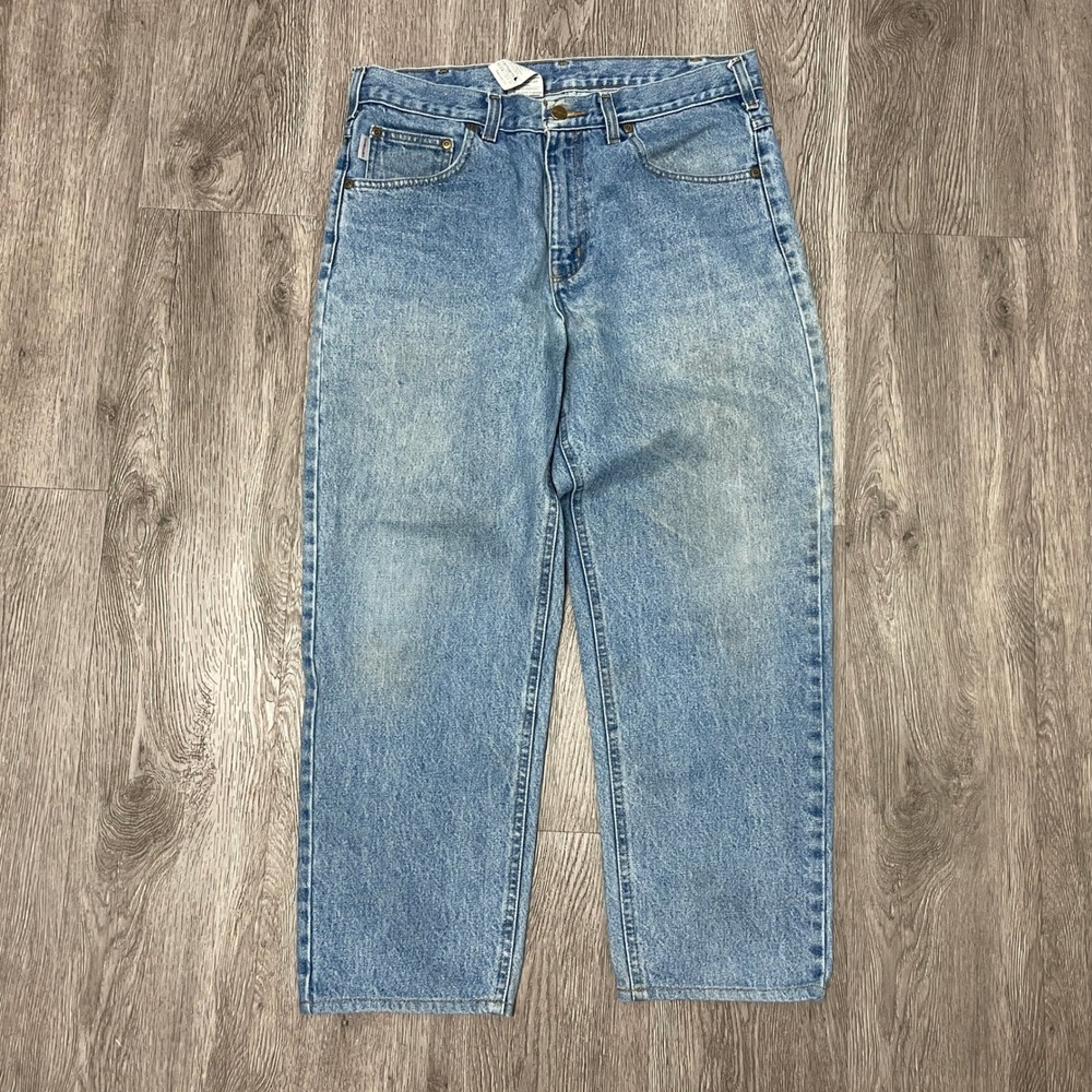 Carhartt Jeans Mens 33x26 Blue Relaxed Fit Stonewash B17-STW Workwear Denim U510